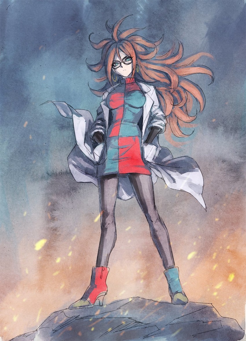 android 21 (dragon ball and 1 more) drawn by fujii_eishun