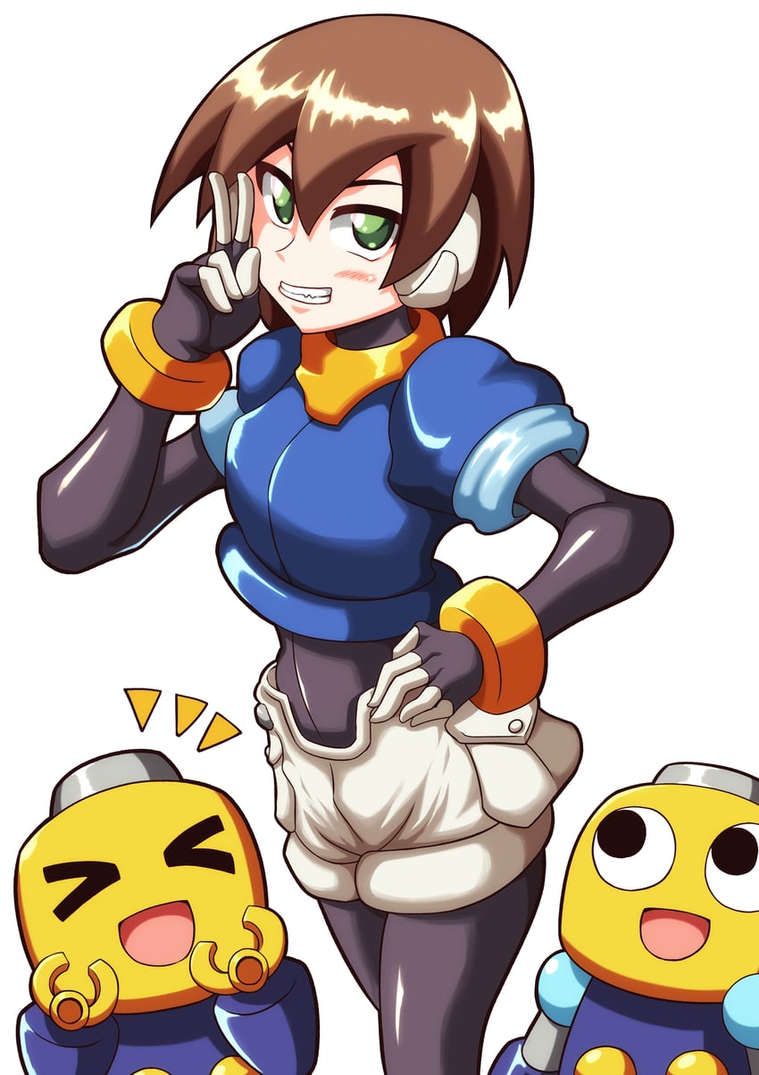 aile and servbot (mega man and 2 more) drawn by kotatuman_dash