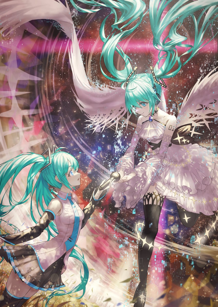 hatsune miku (vocaloid and 1 more) drawn by atatatatame01