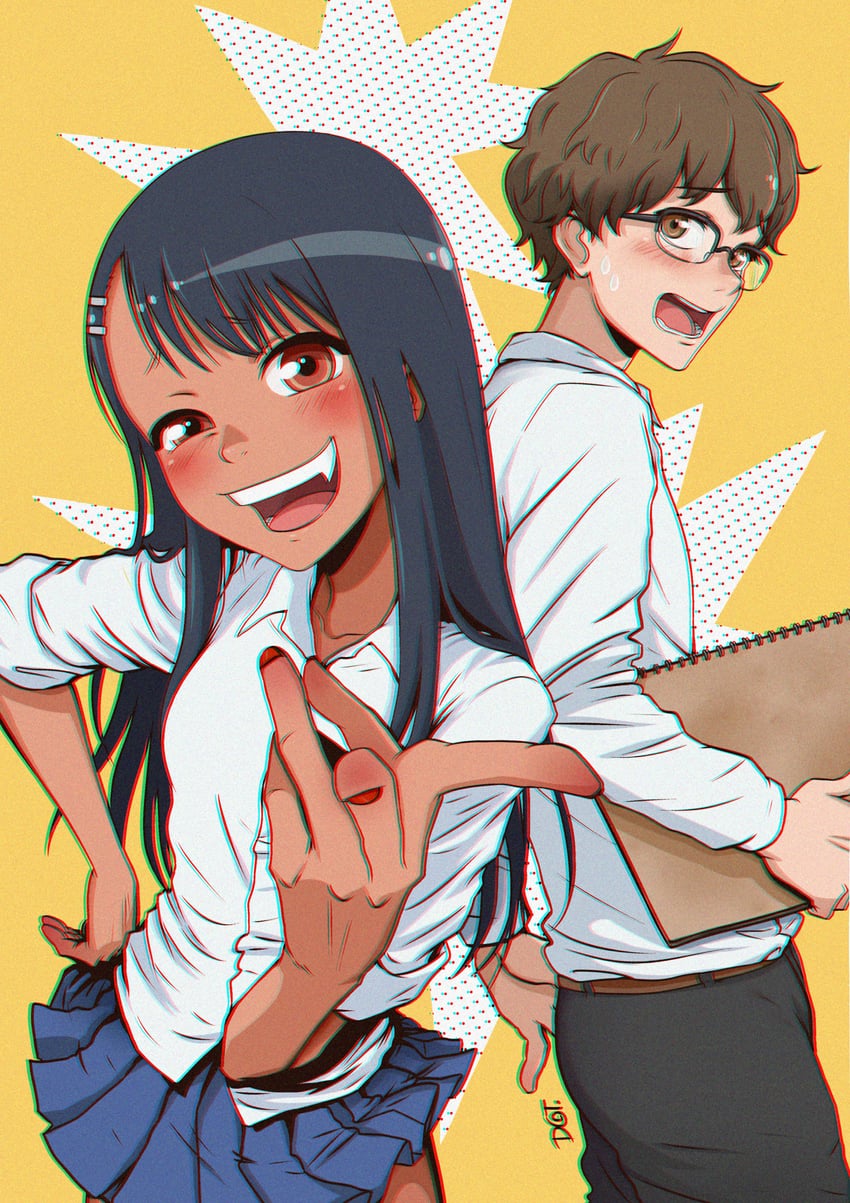 nagatoro hayase and hachiouji naoto (ijiranaide nagatoro-san) drawn by voulahatzopoulou