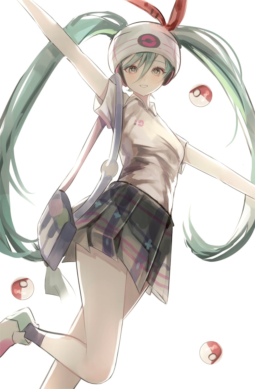 hatsune miku and psychic miku (pokemon and 2 more) drawn by wrong_(wrongorightt)
