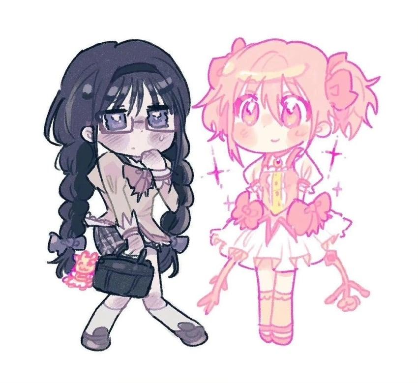 akemi homura and kaname madoka (mahou shoujo madoka magica) drawn by kerimka31328031