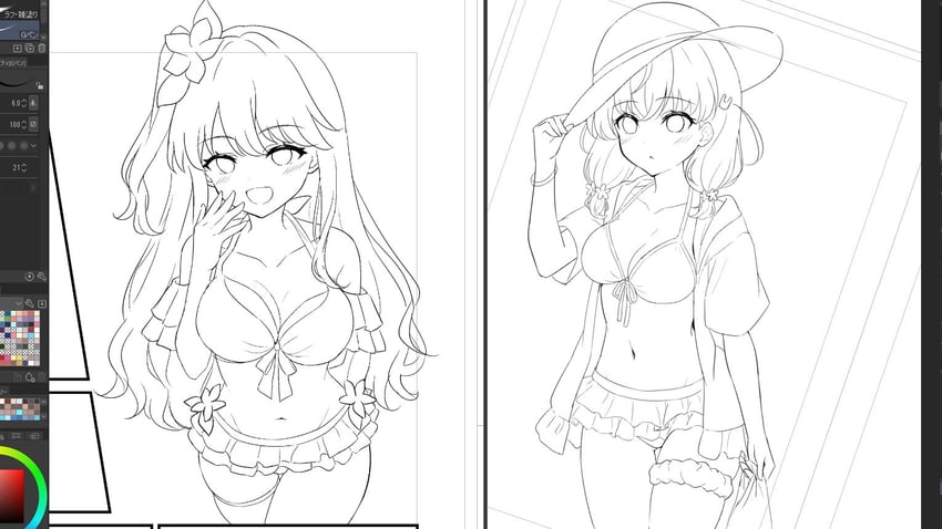 hinoshita kaho and fujishima megumi (love live! and 1 more) drawn by hanazora_satsuki