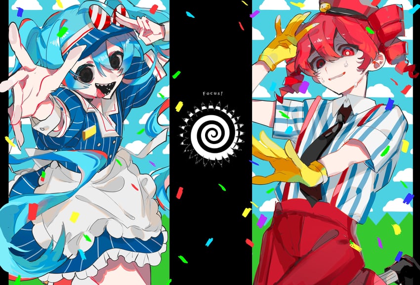 hatsune miku and kasane teto (vocaloid and 2 more) drawn by w_koj