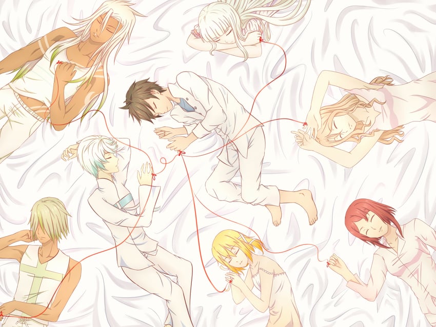 edna, sorey, mikleo, alisha diphda, rose, and 2 more (tales of and 1 more) drawn by kumano_san