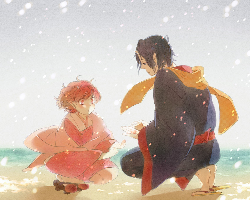 hoozuki and peach maki (hoozuki no reitetsu) drawn by hanayama321