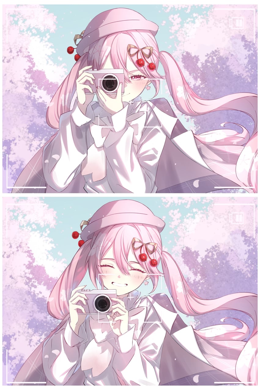 hatsune miku and sakura miku (vocaloid) drawn by kiho-1206