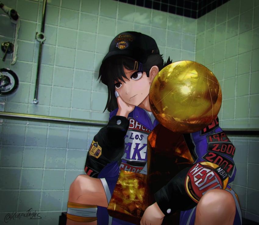 higashiyama kobeni and kobe bryant (chainsaw man and 2 more) drawn by kanpaithighs