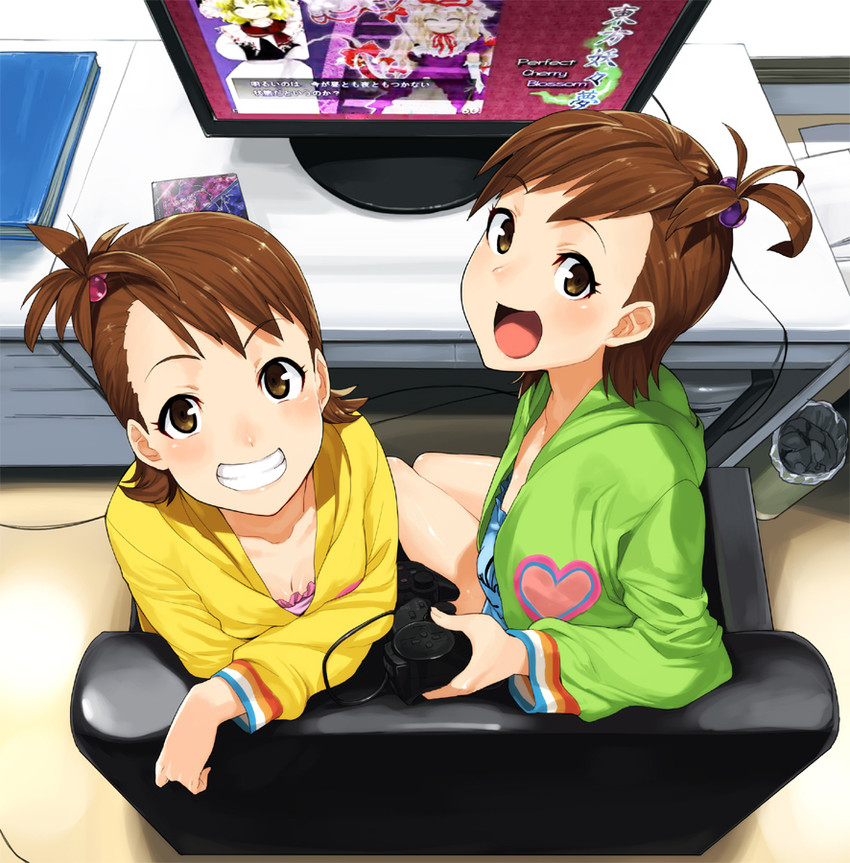 kirisame marisa, yakumo yukari, futami mami, and futami ami (touhou and 3 more) drawn by haruno_shuu