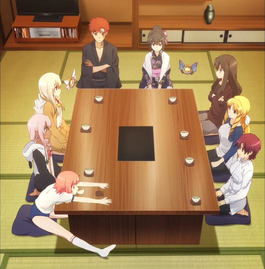 tohsaka rin, illyasviel von einzbern, emiya shirou, chloe von einzbern, miyu edelfelt, and 5 more (fate and 1 more)