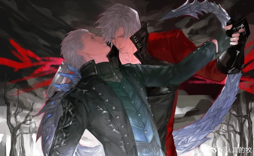 dante and vergil (devil may cry and 2 more) drawn by ren_zhen_de_mu