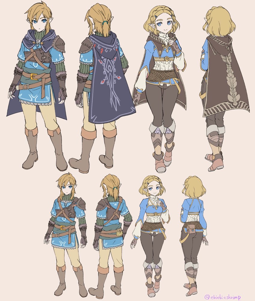 link and princess zelda (the legend of zelda and 1 more) drawn by shuri_(84k)