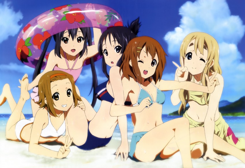 akiyama mio, nakano azusa, hirasawa yui, tainaka ritsu, and kotobuki tsumugi (k-on! and 1 more) drawn by akitake_seiichi