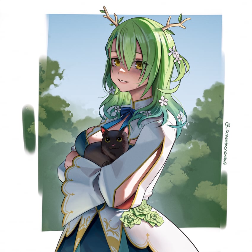 ceres fauna and snail (hololive and 1 more) drawn by seventeencrows