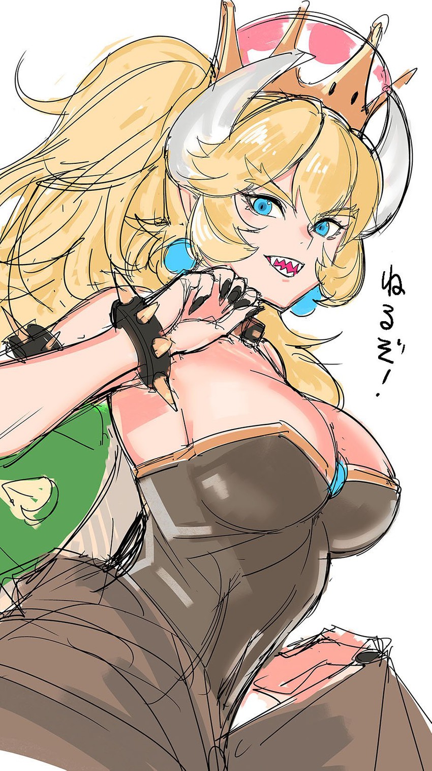 bowsette (mario and 1 more) drawn by tetsu_(kimuchi)
