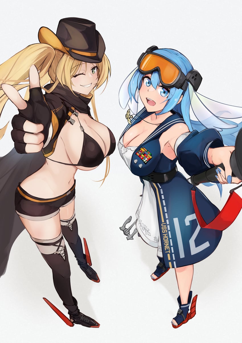 hornet, hornet ii, and hornet-chan (original and 1 more) drawn by marshall_k