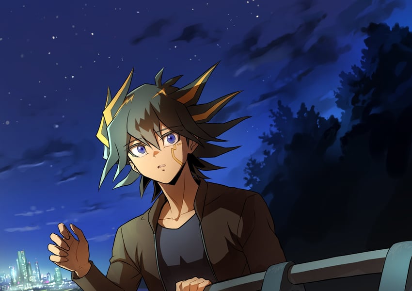 fudo yusei (yu-gi-oh! and 1 more) drawn by youko-shima