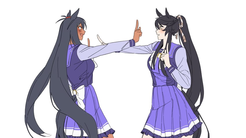 narita brian and hishi amazon (umamusume) drawn by ukka_(0ukka_)
