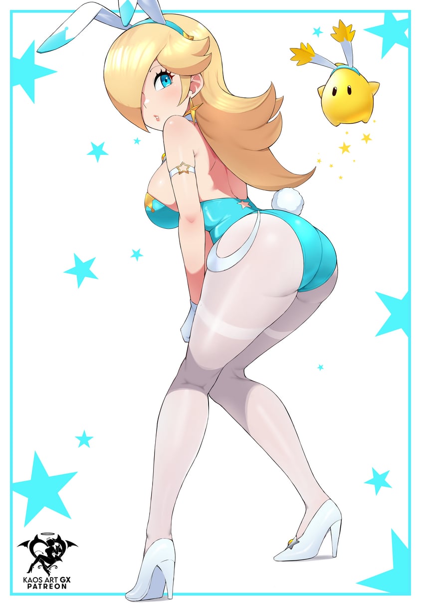 rosalina, luma, and star bunny (mario and 1 more) drawn by kaos_art