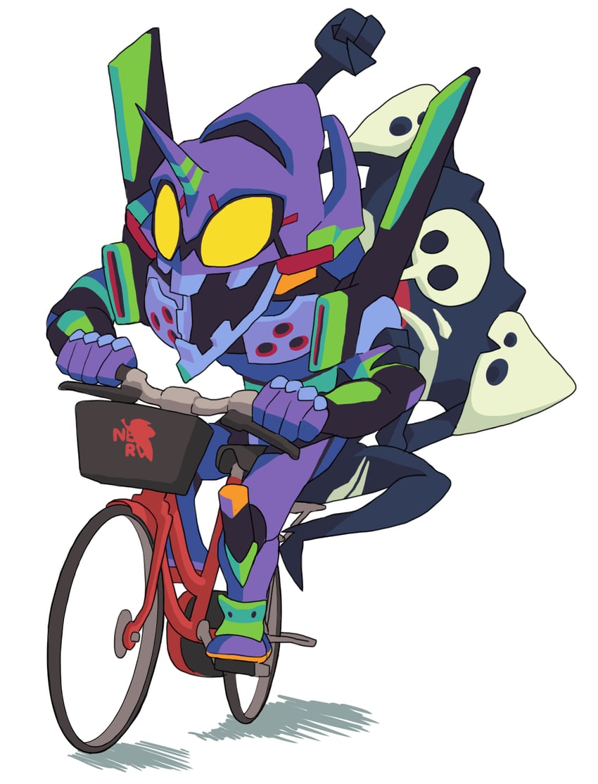 eva 01 and sachiel (neon genesis evangelion) drawn by gashi-gashi