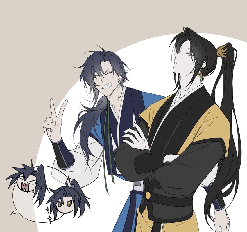 zaha, seo geom, and seo jun (jinhongi) drawn by seugaeng