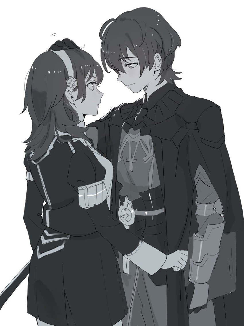 female byleth and male byleth (fire emblem and 1 more) drawn by snsikwii