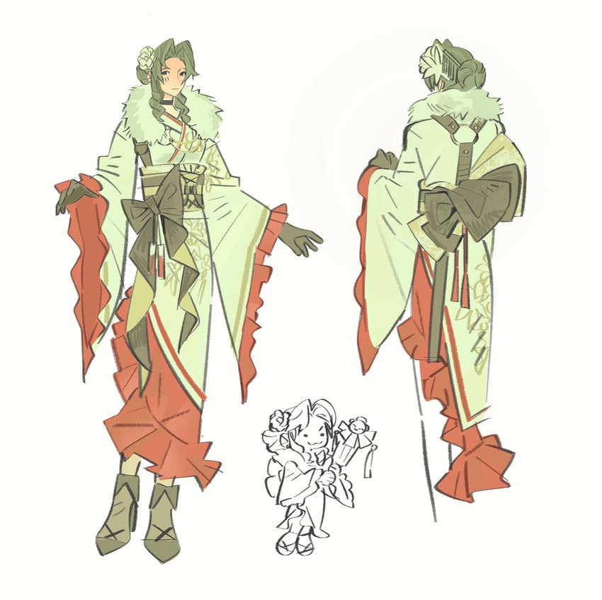 aerith gainsborough (final fantasy and 2 more) drawn by mmmckayyy