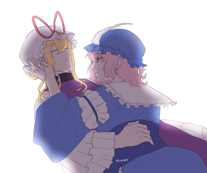 yakumo yukari and saigyouji yuyuko (touhou) drawn by kimon_102
