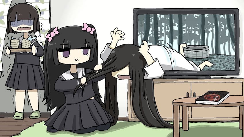 yamamura sadako, yato-chan, and sayu-chan (original and 1 more) drawn by fuchina_(fucinami)
