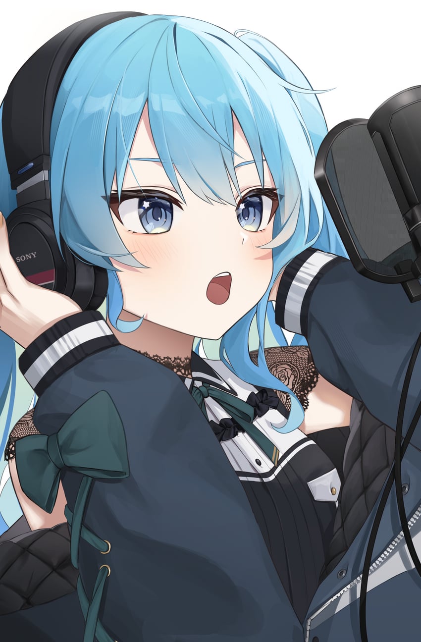 hoshimachi suisei (hololive and 1 more) drawn by k0xxn