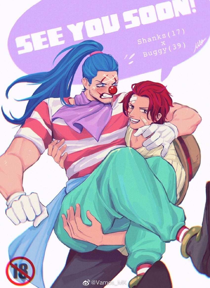 shanks and buggy the clown (one piece) drawn by vamos_mk