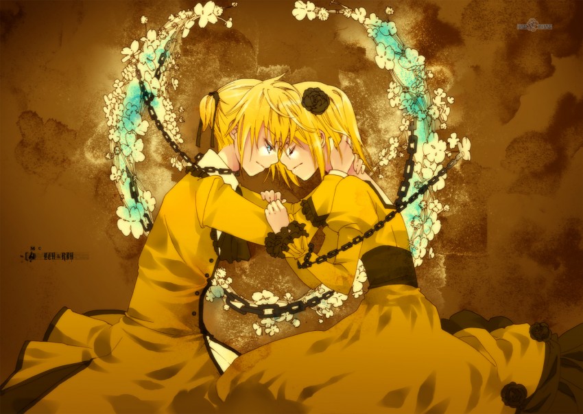 kagamine rin, kagamine len, riliane lucifen d'autriche, and allen avadonia (vocaloid and 2 more) drawn by chry_(abbey_bc)