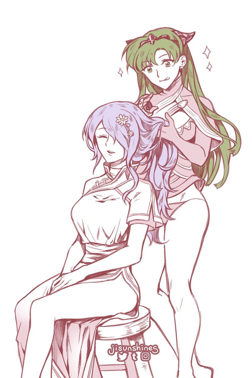 lyn and camilla (fire emblem and 3 more) drawn by liefe