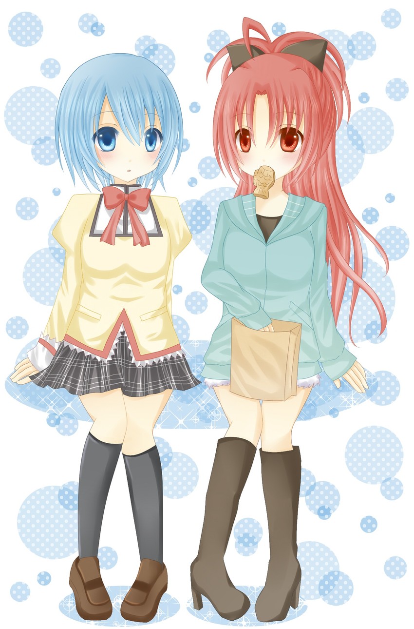 miki sayaka and sakura kyoko (mahou shoujo madoka magica) drawn by hinaka_8910