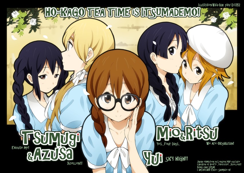 akiyama mio, nakano azusa, hirasawa yui, tainaka ritsu, and kotobuki tsumugi (k-on! and 1 more) drawn by yamasaki_wataru