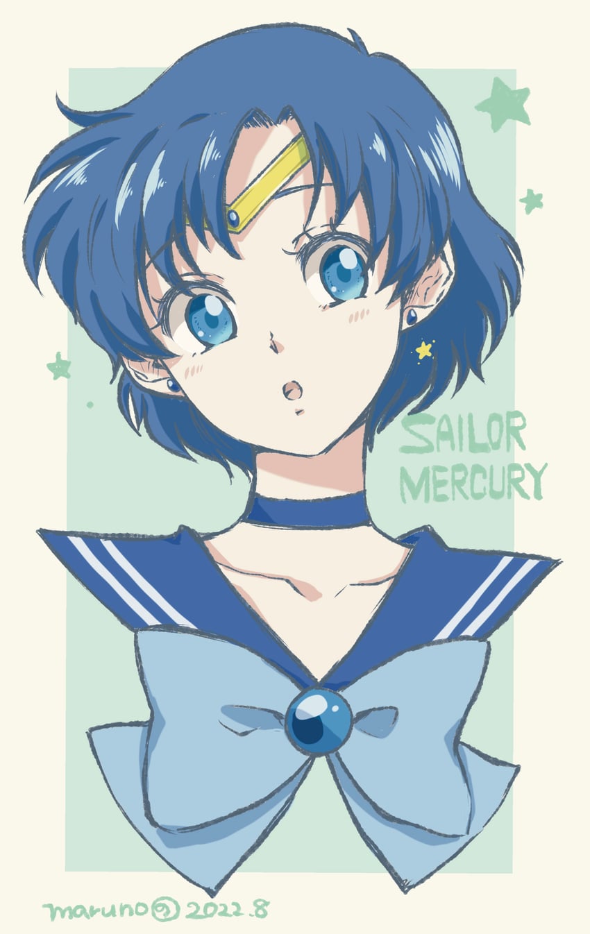 mizuno ami and sailor mercury (bishoujo senshi sailor moon) drawn by maruno