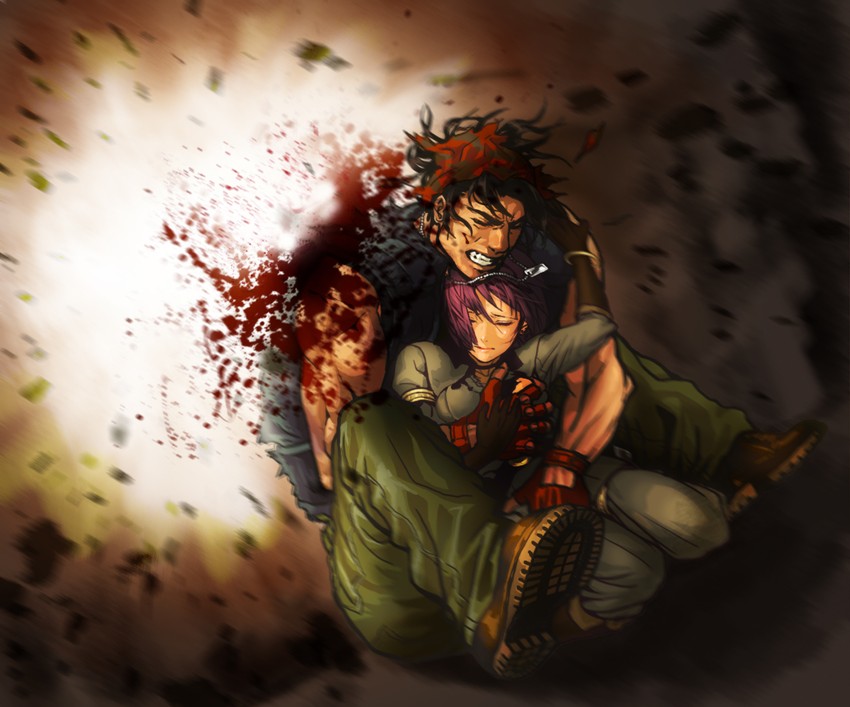 whip and ralf jones (the king of fighters) drawn by rukiana