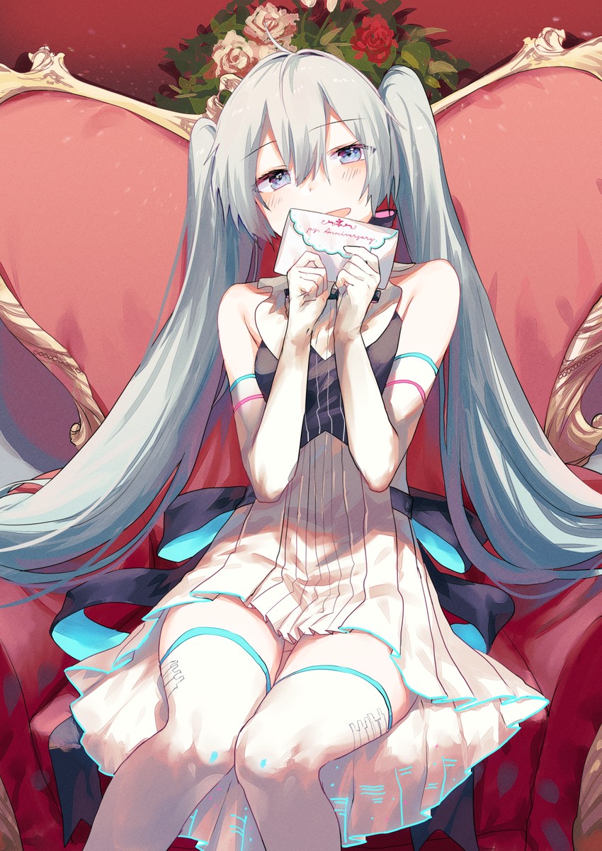 hatsune miku (vocaloid and 1 more) drawn by moegi0926