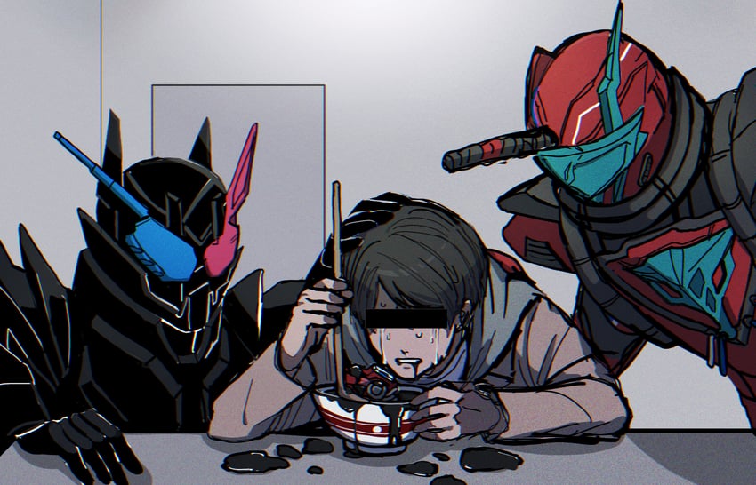 kamen rider build, kiryuu sento, and blood stalk (kamen rider and 2 more) drawn by 6429osushi