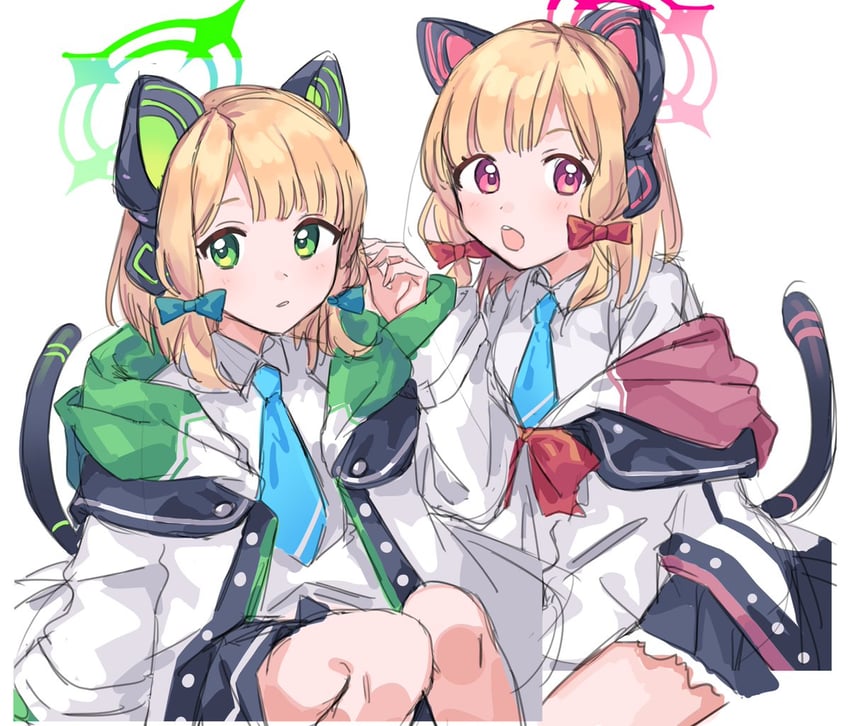 momoi and midori (blue archive) drawn by coi_uota