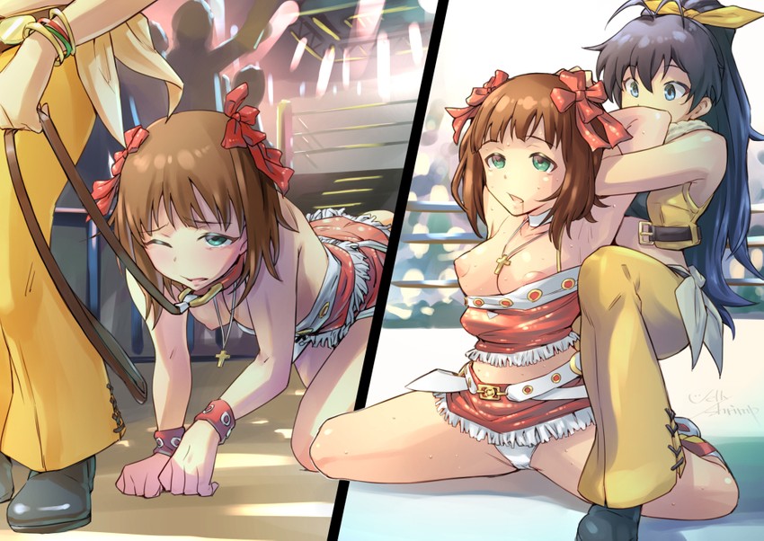 amami haruka and ganaha hibiki (idolmaster and 2 more) drawn by jelly_shrimp