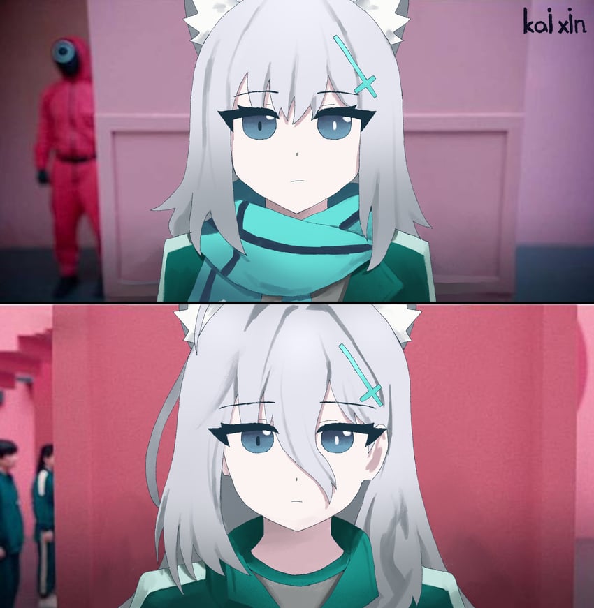 shiroko and shiroko terror (blue archive and 1 more) drawn by kai_xin