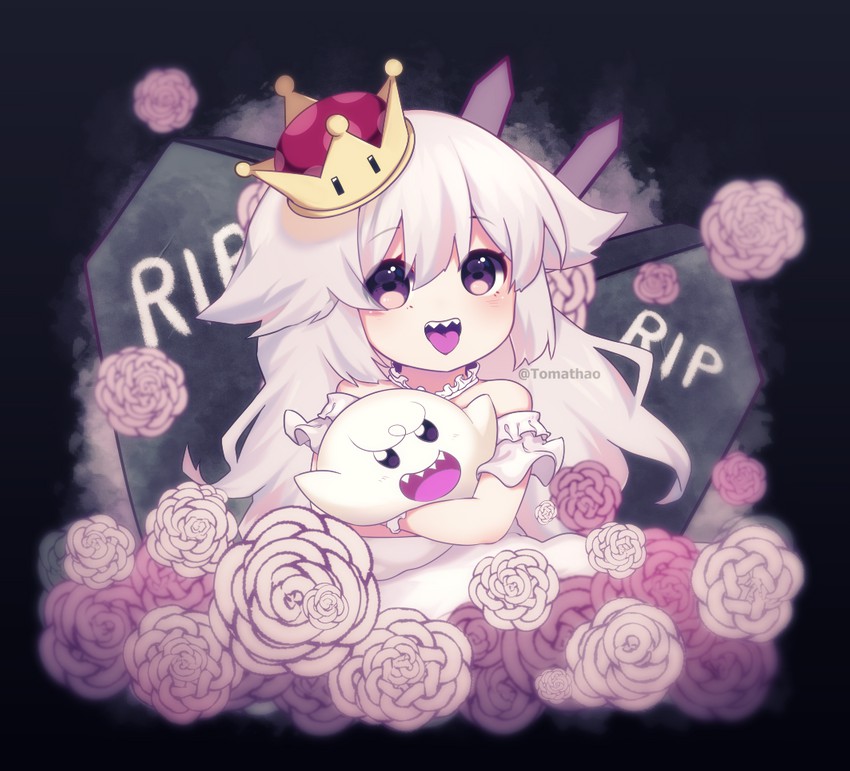 princess king boo and boo (mario and 2 more) drawn by tomathao