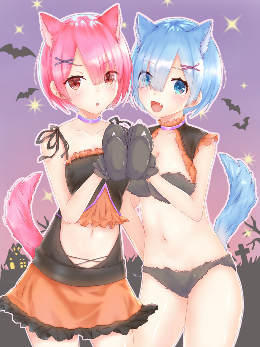 rem and ram (re:zero kara hajimeru isekai seikatsu) drawn by galette0141