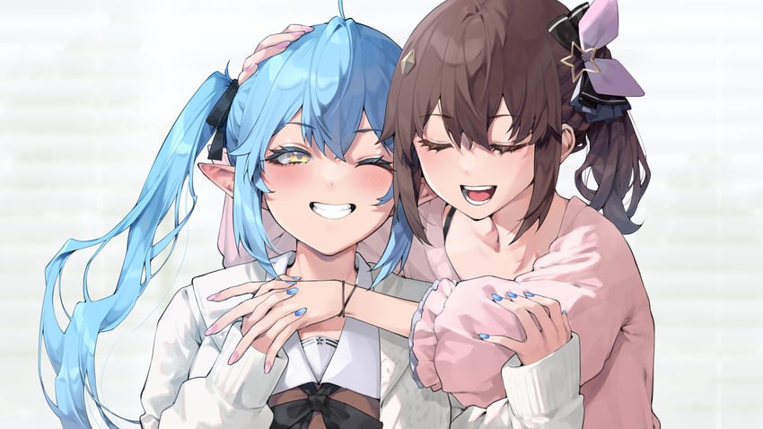 yukihana lamy and tokino sora (hololive) drawn by mikan_(chipstar182)