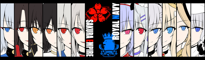 belfast, ayanami, illustrious, kaga, takao, and 7 more (azur lane) drawn by tatsuno_(saya-tatsuno)