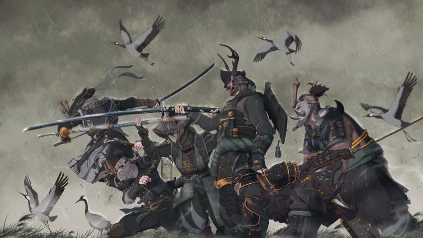 kensei, shugoki, nobushi, orochi, shinobi, and 1 more (for honor) drawn by ifragmentix