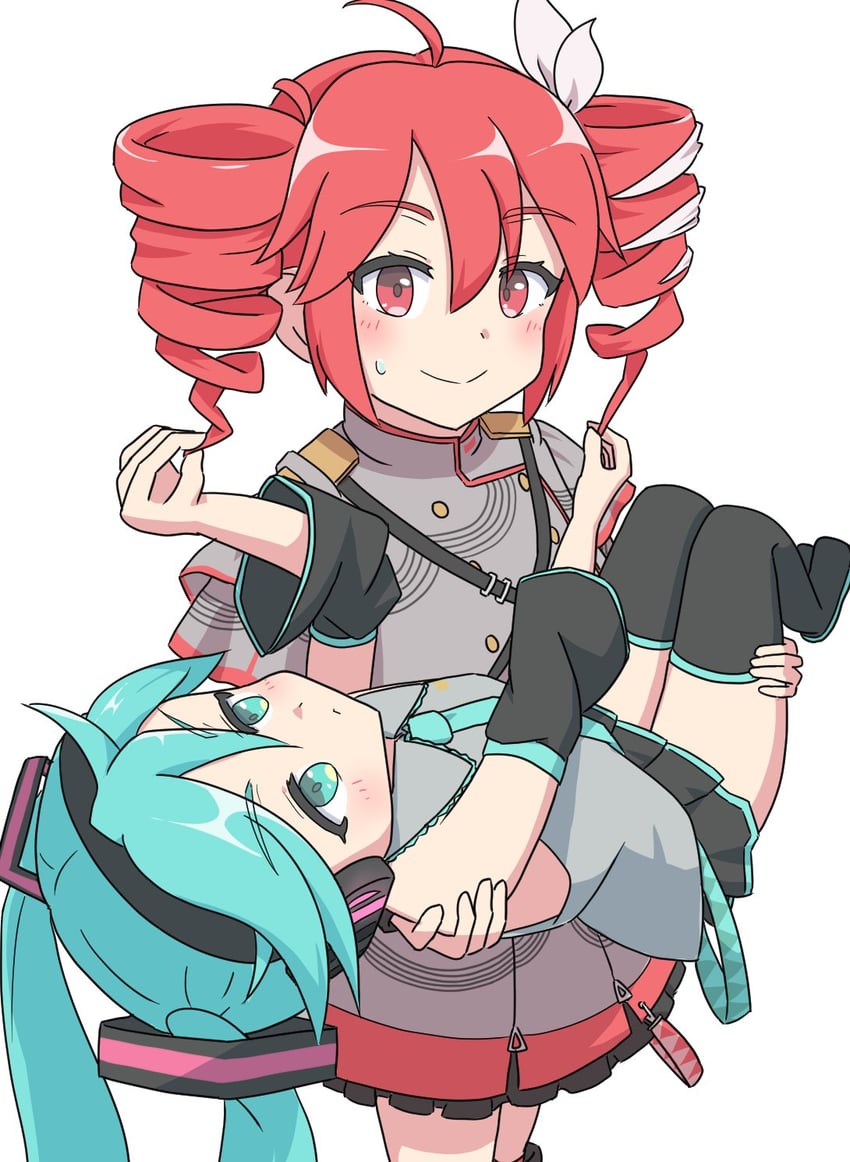 hatsune miku and kasane teto (vocaloid and 2 more) drawn by gokaku180