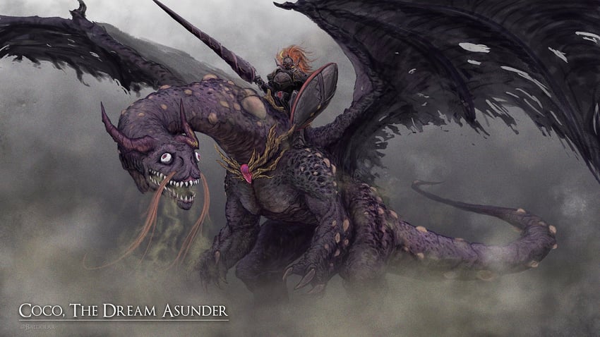 kiryu coco, nameless king, and king of the storm (hololive and 2 more) drawn by baloolax