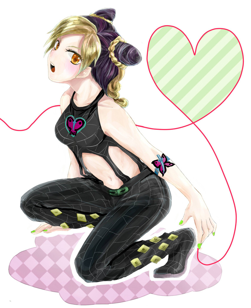 kujo jolyne (jojo no kimyou na bouken and 1 more) drawn by kou_(grazie_melt)